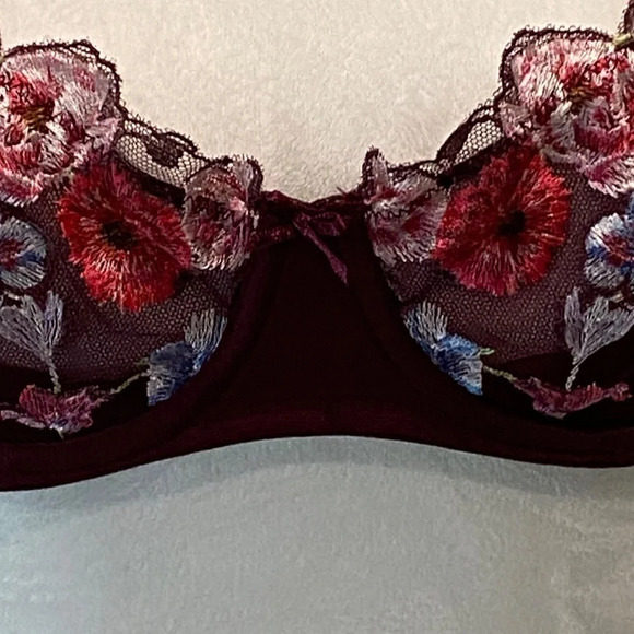 New!Victori's Secret Dream Angels Lightly-Lined Floral Embroidery Demi Bra 16151 - Picture 4 of 12